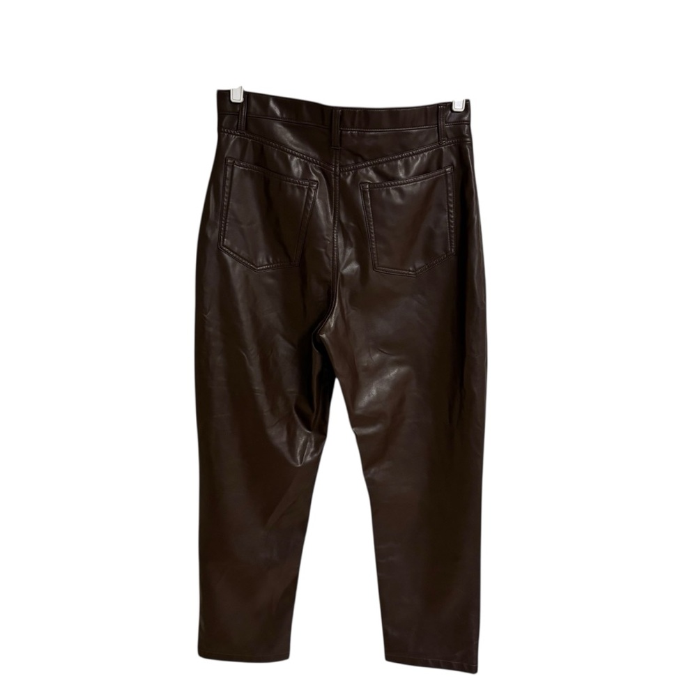 Abercrombie & Fitch Curve Love 90s straight high rise vegan leather pants 14 - Picture 9 of 11